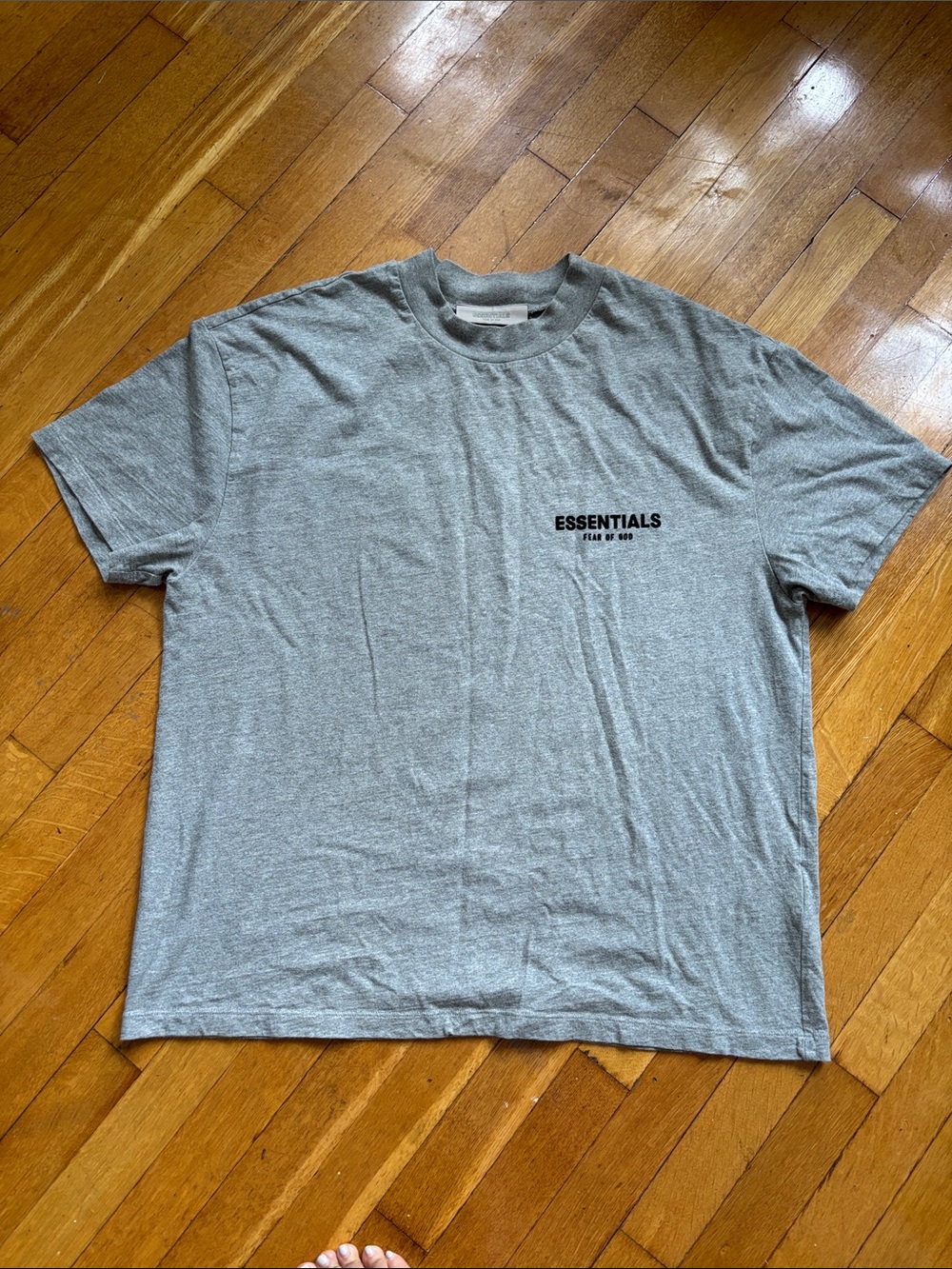 Essentials Fear Of God Heather Grey Short Sleeve Crew Neck Tee